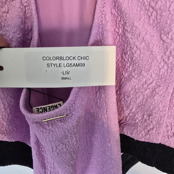 L'Agence Lisa Plunge Colorblock One Piece Swimsuit Light Violet Black Gold NEW - Picture 5 of 11